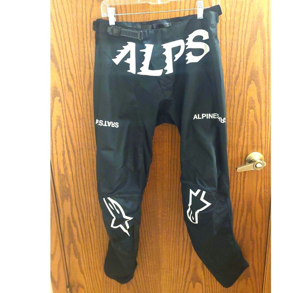 Alpinestars Racer MX Pants Mens 32 Black Motocross Dirt Bike Riding Armor AS IS